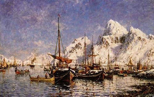 Gunnar Berg From Svolvar Harbor china oil painting image